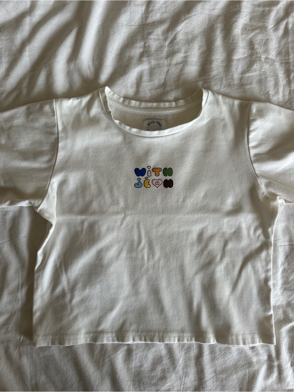 With Jean - Off-White Graphic Multicolor Logo Baby Tee - XL